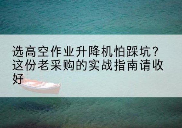 丰泽高空作业升降机厂家推荐-选高空作业升降机怕踩坑？这份老采购的实战指南请收好